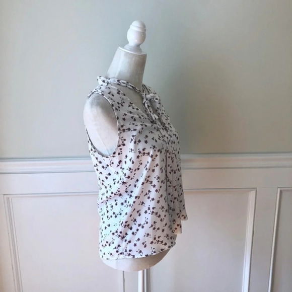 L’Academie Tie Neck Floral Sleeveless Blouse XS - Picture 3 of 5
